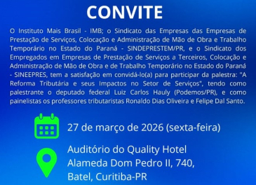 SEMIN&Aacute;RIO: &ldquo; A REFORMA TRIBUT&Aacute;RIA E SEUS IMPACTOS NO SETOR DE SERVI&Ccedil;OS &ldquo;